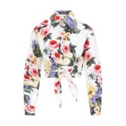 Bloemenprint Witte Katoenen Overhemd Dolce & Gabbana , Multicolor , Da...