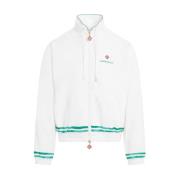 Witte Track Jacket met Groene Strepen Casablanca , White , Heren