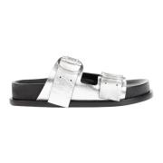 Zilveren Maan Leren Sandalen Jil Sander , Gray , Dames