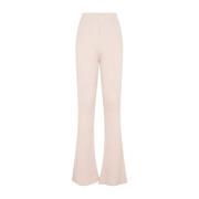 Nude Flare Gebreide Rib Wol Broek Peserico , Beige , Dames