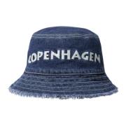 Denim Bucket Hat met Borduursel Baum und Pferdgarten , Blue , Unisex