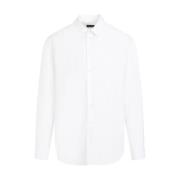 Witte Katoenen Overhemd Klassieke Stijl Giorgio Armani , White , Heren