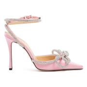 Roze Zijden Strik Sandalen Mach & Mach , Pink , Dames