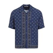 Blauw Paisley Bowling Shirt Palm Angels , Multicolor , Heren