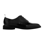 Zwarte Leren Veterschoenen Thom Browne , Black , Heren