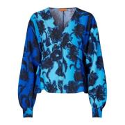 Elegante V-hals Blouse met Oversized Mouwen Stine Goya , Multicolor , ...