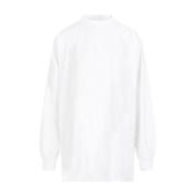 Wit Katoenen T-shirt met Roze Logo Balenciaga , White , Dames
