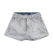 Kristal Katoen Denim Shorts Maison Margiela , Gray , Dames