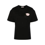 Logo T-shirt Stijlvolle Casual Kleding Twinset , Black , Dames