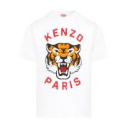 Lucky Tiger Wit T-shirt Kenzo , White , Heren