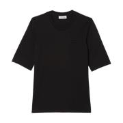Zwarte T-shirts en Polos Lacoste , Black , Dames