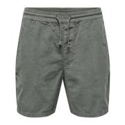 Cord Shorts Comfort Fit Trekkoord Taille Only & Sons , Gray , Heren