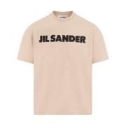 Donker Zand Katoenen T-shirt Jil Sander , Brown , Heren