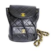 Pre-owned Leather backpacks Chanel Vintage , Black , Dames