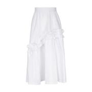 Witte Midi Rok met Gekruld Detail Mariuccia Milano , White , Dames