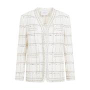 Ivoor Goud Paillet Tweed Jas Giambattista Valli , Beige , Dames