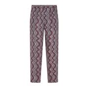 Paarse & Grijze Geometrische Patroon Broek Dries Van Noten , Multicolo...