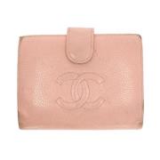 Pre-owned Leather wallets Chanel Vintage , Pink , Dames