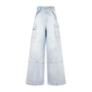 Blauwe Transformer Baggy Jeans Aw23 Vetements , Blue , Dames