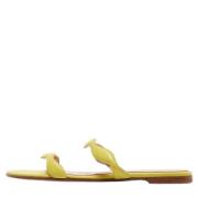 Pre-owned Leather flats Gianvito Rossi Pre-owned , Yellow , Dames