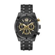 Weerstand Multifunctioneel Horloge Zwart Goud Guess , Black , Heren