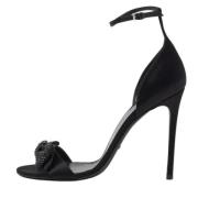 Pre-owned Satin sandals Gucci Vintage , Black , Dames