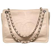 Pre-owned Leather chanel-bags Chanel Vintage , White , Dames