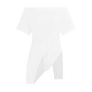 Wit Katoenen Bodysuit Boothals Courrèges , White , Dames