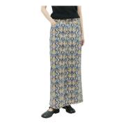 Midi Snakeskin Denim Rok Ganni , Multicolor , Dames