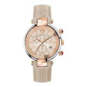 Revive Chrono Restyling Leren Band Horloge Versace , Pink , Dames