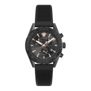 Chronograafhorloge met siliconen band Versace , Black , Heren