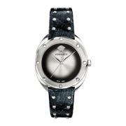 Schaduw Dameshorloge Zwart Leer Zilver Roestvrij Staal Versace , Gray ...