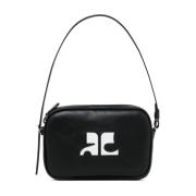 Mini Camera Tas met Kettinghandvat Courrèges , Black , Dames