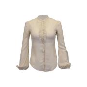 Pre-owned Silk tops Alexander McQueen Pre-owned , White , Dames