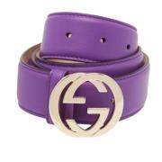 Pre-owned Leather belts Gucci Vintage , Purple , Dames