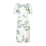 Bloemen Midi Jurk Nude & Neutrals Prada , Multicolor , Dames