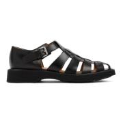 Zwarte Leren Sandalen Lichtgewicht Sleehak Church's , Black , Heren