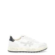 Witte en zwarte leren sneakers model Nous 6765 Premiata , White , Here...