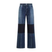 Blauwe Katoenen Jeans Panelen Constructie Jil Sander , Blue , Dames