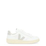 Witte Leren Sneaker met Grijs Logo Veja , White , Heren