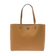 Bruine Tote Tas met Dubbel T Logo Tory Burch , Brown , Dames