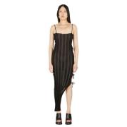 String Jurk met Asymmetrische Zoom A. Roege Hove , Black , Dames