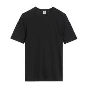 Klassieke Rib Zwart T-Shirt TotêMe , Black , Heren