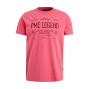 Korte mouw ronde hals heren T-shirt PME Legend , Pink , Heren
