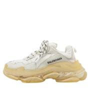 Pre-owned Leather sneakers Balenciaga Vintage , White , Dames