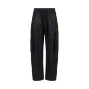 Zwarte Cargo Broek met Logo Iceberg , Black , Heren