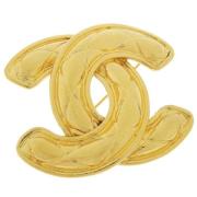 Pre-owned Metal brooches Chanel Vintage , Yellow , Dames