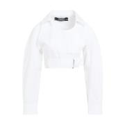 Witte Katoenen Shirt met Riem Jacquemus , White , Dames
