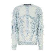 Stijlvolle Embellished Katoenmix Sweater Diesel , Blue , Heren