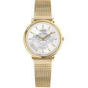 Gouden Roestvrijstalen Dameshorloge V-Circle Versace , Yellow , Dames